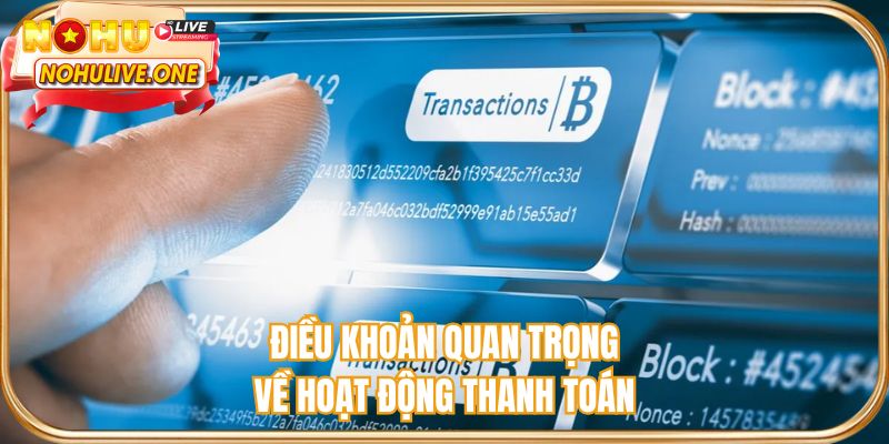 Điều khoản quan trọng về hoạt động thanh toán